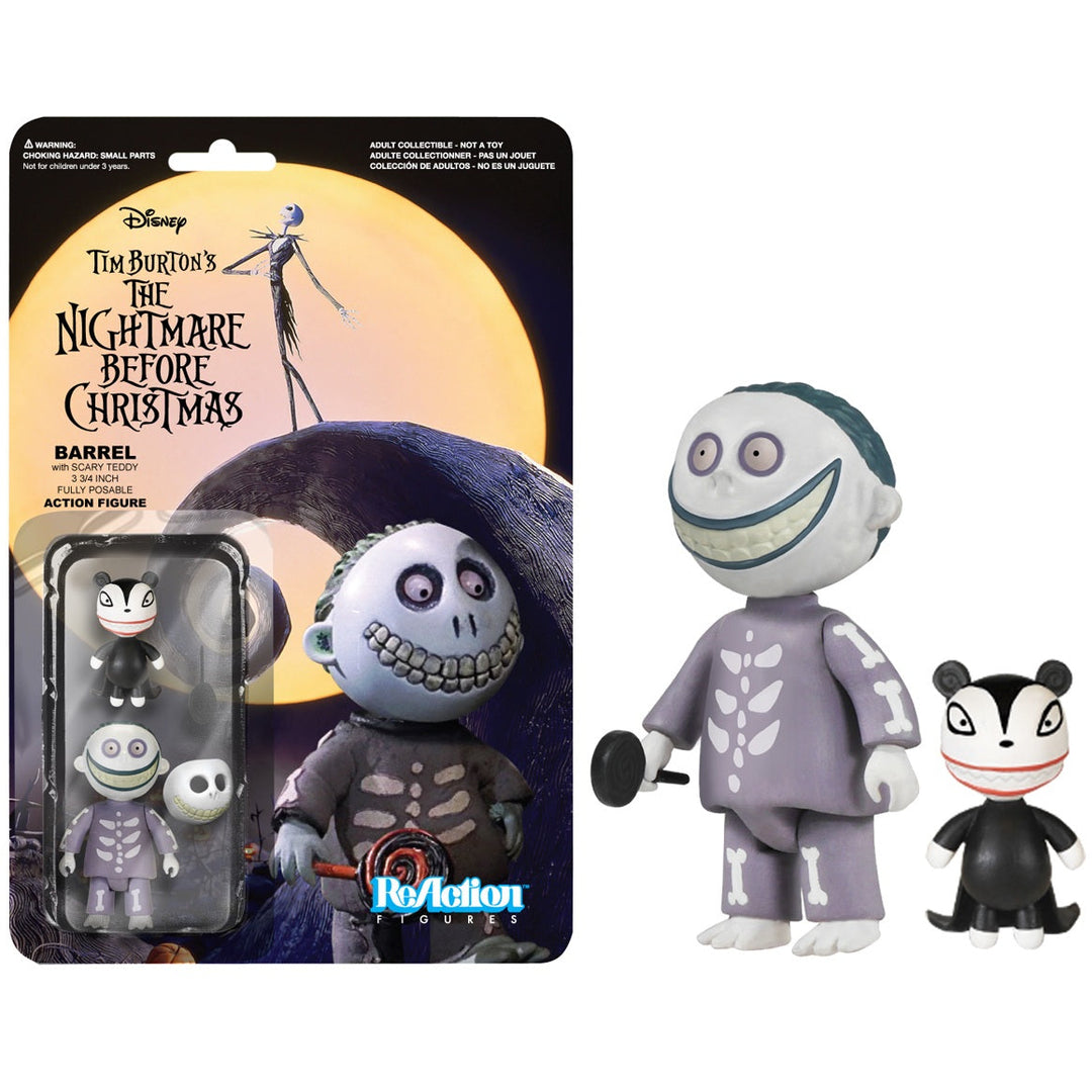 Funko ReAction Vaulted Barrel Figure with Scary Teddy - The Nightmare Before Christmas 3.75-Inch Retro Action Figure