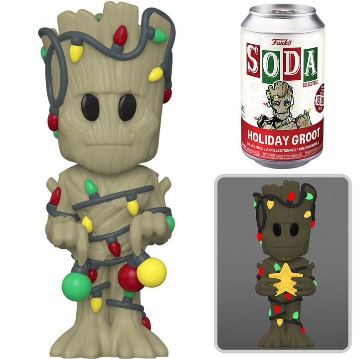 Funko Vinyl SODA Marvel: Christmas Groot RARE Glow Chase (Limited 15,000 Pcs)