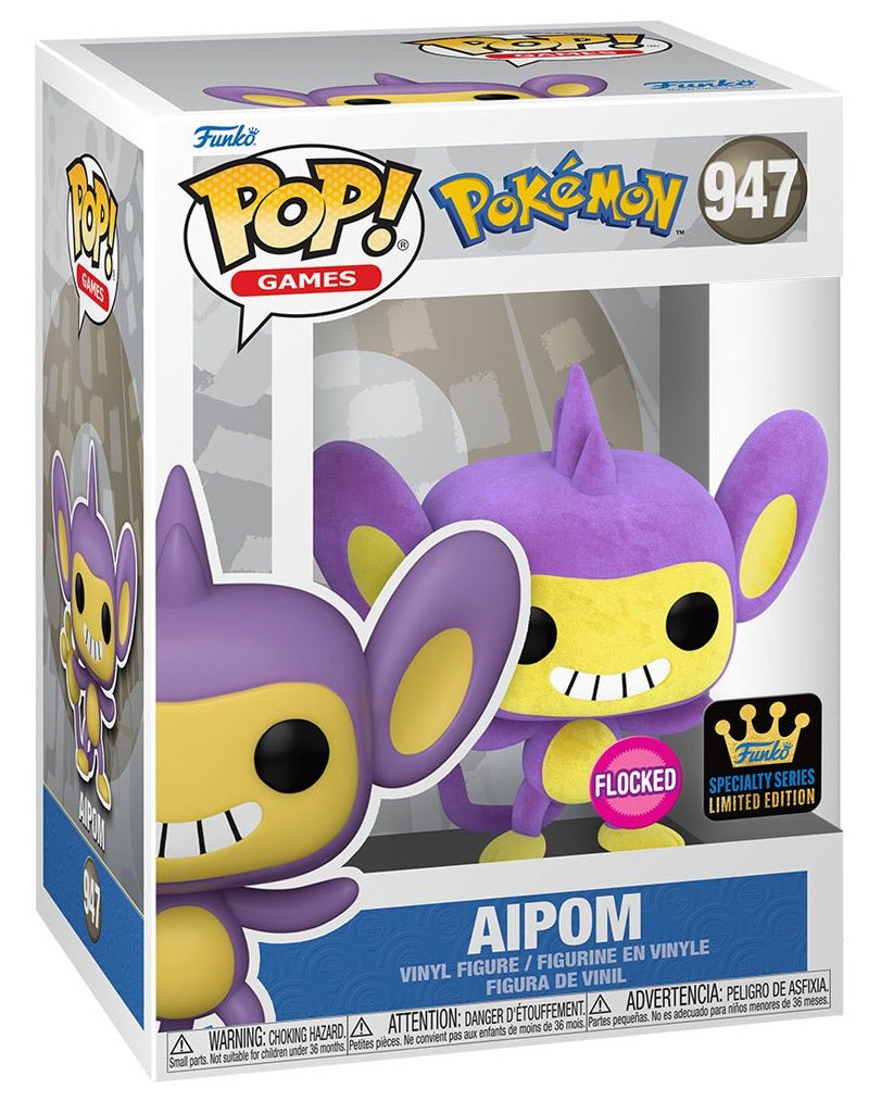 Funko Pop! Games: Pokémon Aipom Flocked #947 (Specialty Series Exclusive)
