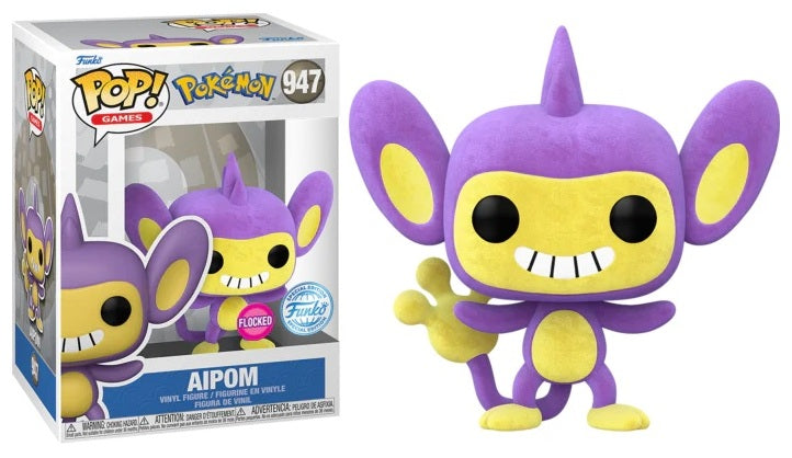 Funko Pop! Games: Pokémon Aipom Flocked #947 (Specialty Series Exclusive)