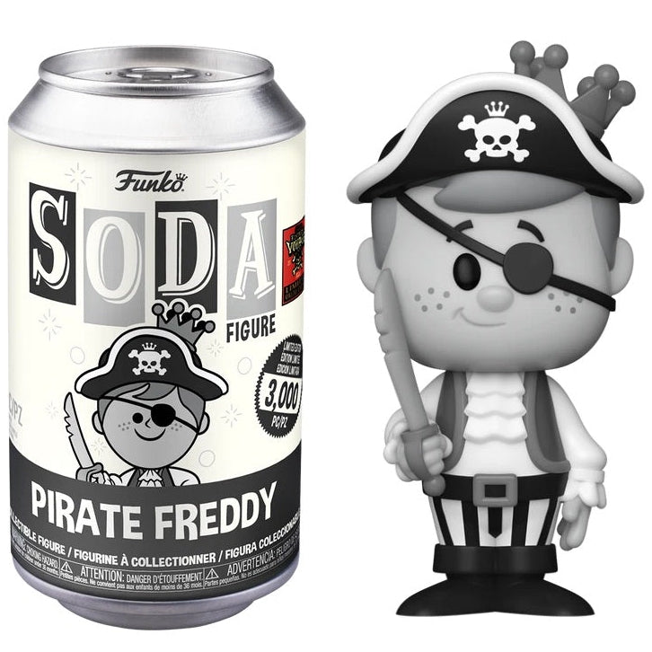 Funko Soda Figure packaging with a pirate-themed can and figure on a white background