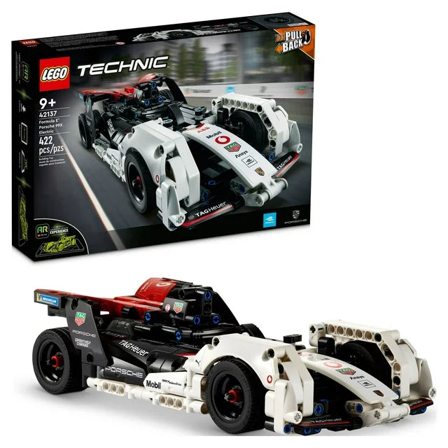 LEGO Technic Formula E Porsche 99X Electric 42137, Pull Back Toy Racing Car Model Building Kit with Immersive AR App Play