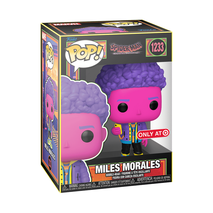 Funko Pop! Marvel: Miles Morales with Cell Phone (Black Light)