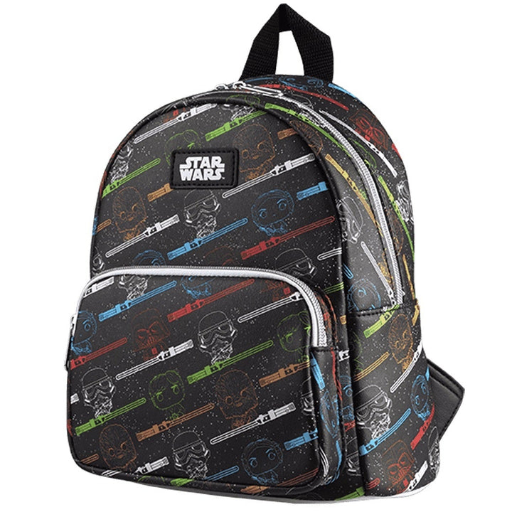 Loungefly Funko Pop! Star Wars Lightsaber AOP Vegan Leather Mini Backpack