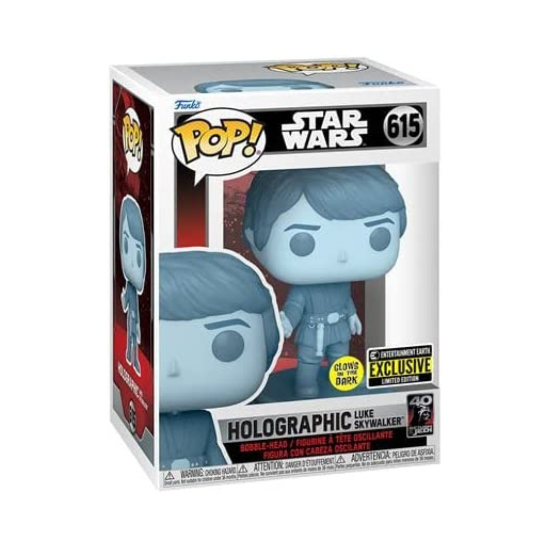 Funko POP! Star Wars: Return of The Jedi 40th Anniversary - Holographic Luke Skywalker Glow-in-the-Dark