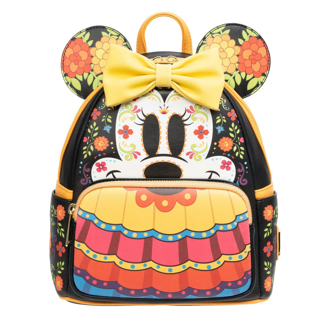 Loungefly Disney: Minnie Mouse Dia de los Muertos Sugar Skull Mini-Backpack