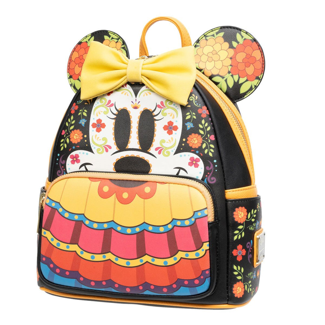 Loungefly Disney: Minnie Mouse Dia de los Muertos Sugar Skull Mini-Backpack