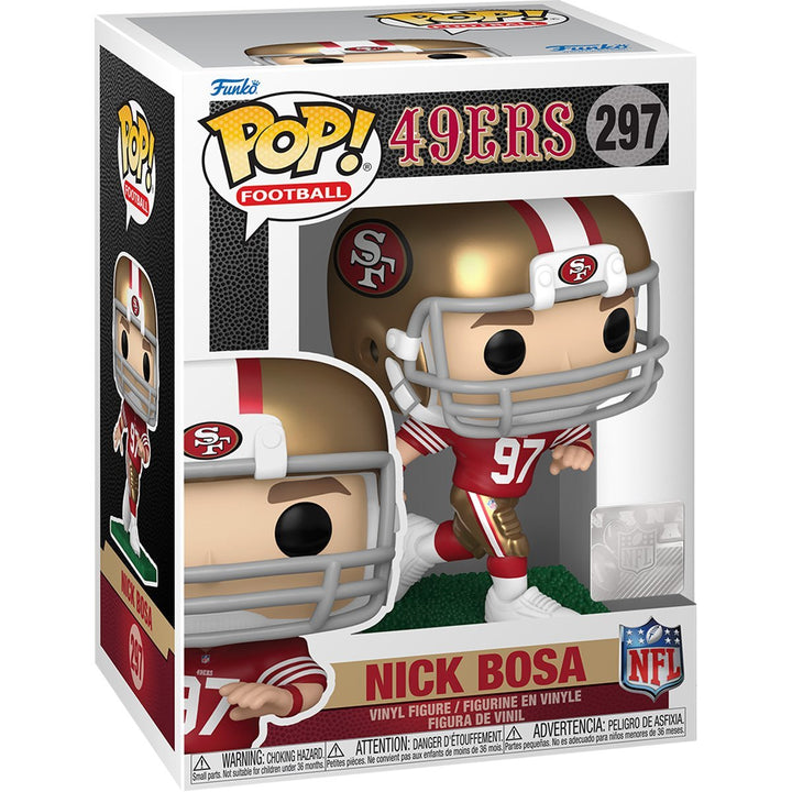 Funko Pop! Sports: NFL San Francisco 49ers - Nick Bosa #297 Vinyl Figure (Red & Gold Uniform)