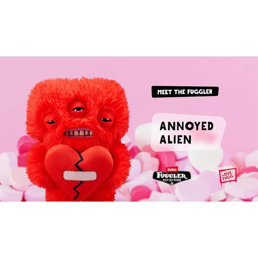 Zuru Fuggler Love Fugg 9" Plush | Funny Ugly Monster | Refresh Red & Pink Variations | Heart-Holding Collectible with Human-Like Teeth