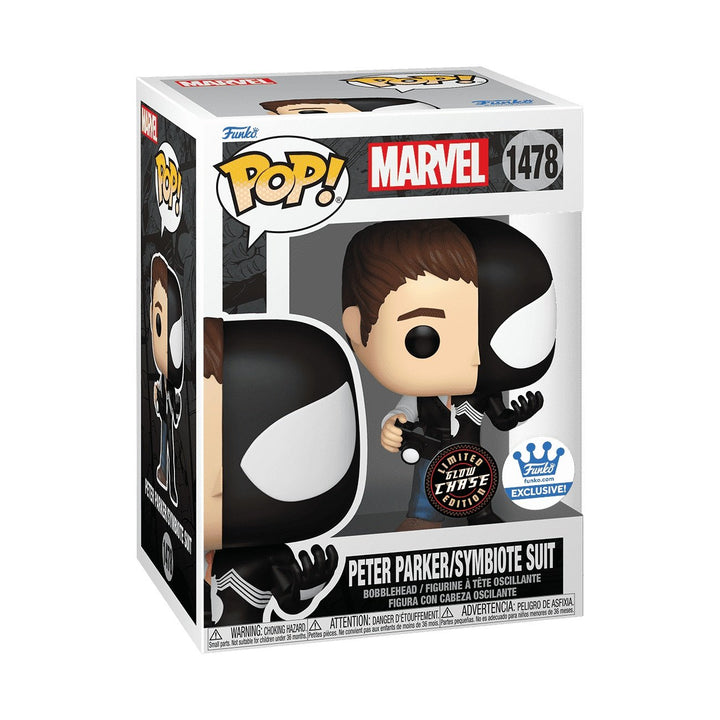 Funko Pop! Marvel: Spider-Man - Peter Parker/Symbiote Suit Glow-in-the-Dark Chase Shop Exclusive