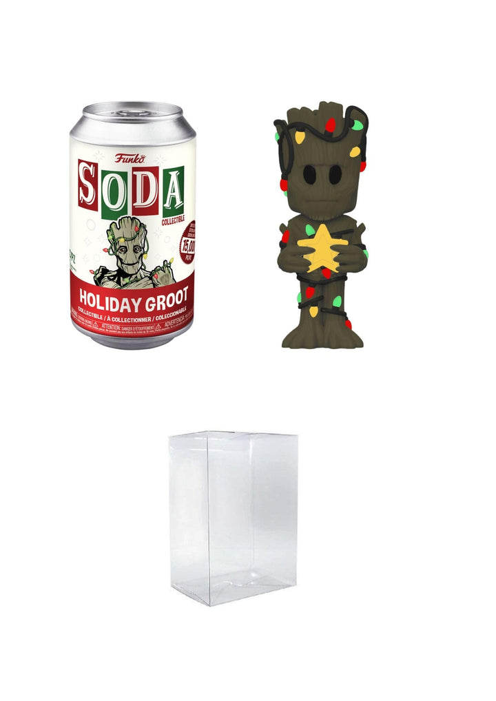 Funko Vinyl Soda: Marvel - Christmas Groot (Chase) Bundled with a Byron's Attic Soda Protector