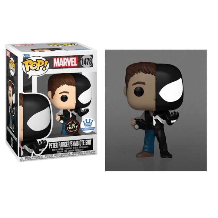 Funko Pop! Marvel: Spider-Man - Peter Parker/Symbiote Suit Glow-in-the-Dark Chase Shop Exclusive
