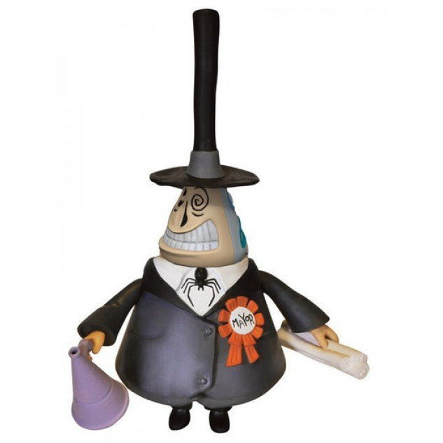 Funko ReAction Mayor action figure with bullhorn and plans, Nightmare Before Christmas, white background