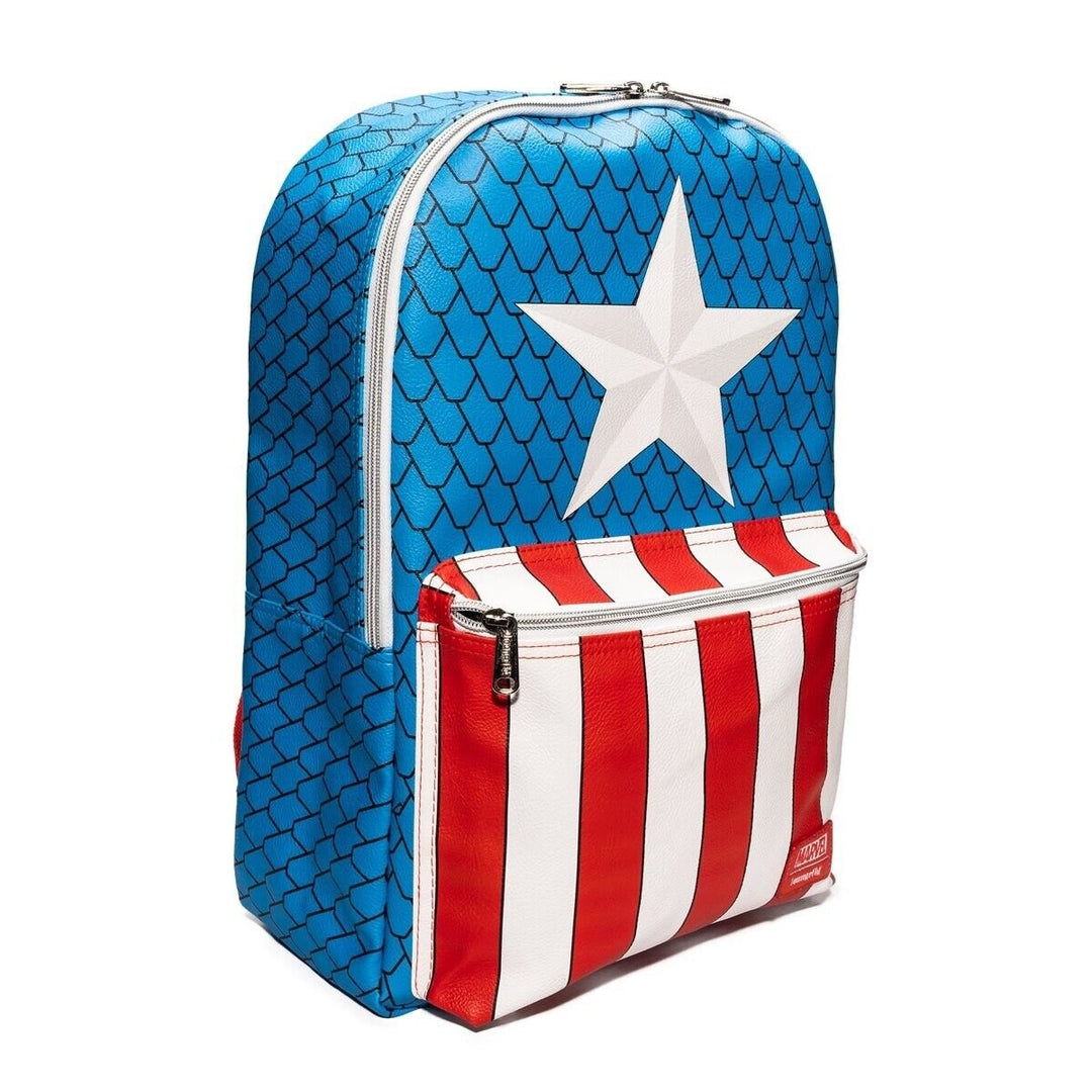 Loungefly Captain America Cosplay Backpack with Pin Set - EE Exclusive