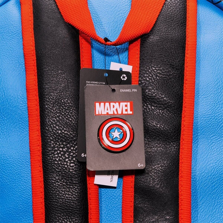 Loungefly Captain America Cosplay Backpack with Pin Set - EE Exclusive