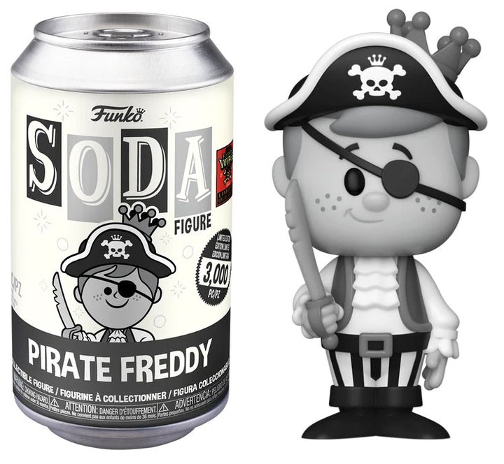 Funko Vinyl Soda: Freddy Funko - Pirate Freddy Black & White Sealed Can Shop Exclusive