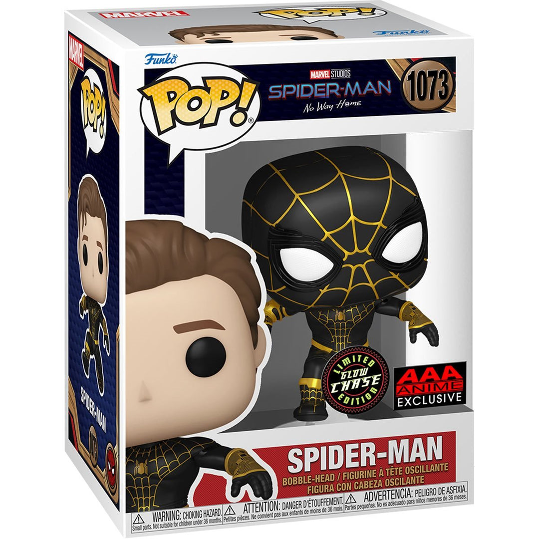 Funko Pop! CHASE: Spider-Man (Masked Black Suit) #1073 GITD - AAA Exclusive