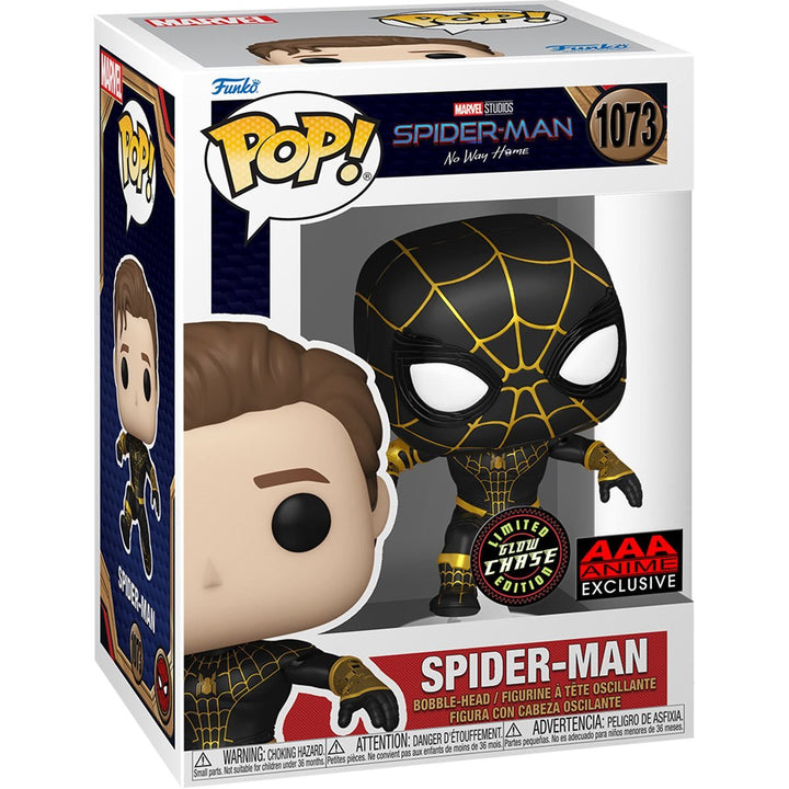 Funko Pop! CHASE: Spider-Man (Masked Black Suit) #1073 GITD - AAA Exclusive
