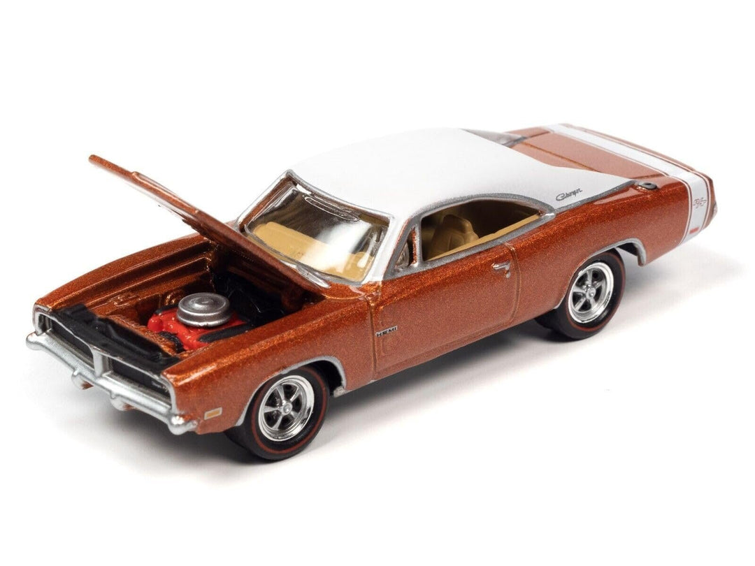 Johnny Lightning Muscle Cars 1969 Dodge Charger R/T (Copper with White Roof)
