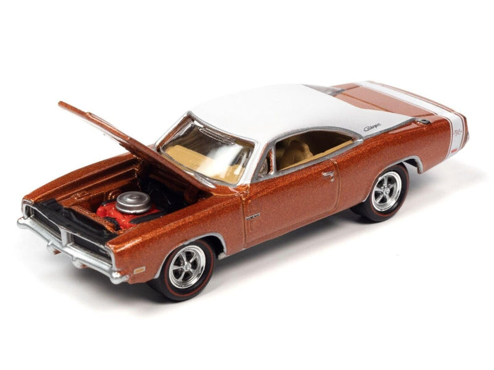 Johnny Lightning Muscle Cars 1969 Dodge Charger R/T (Copper with White Roof)
